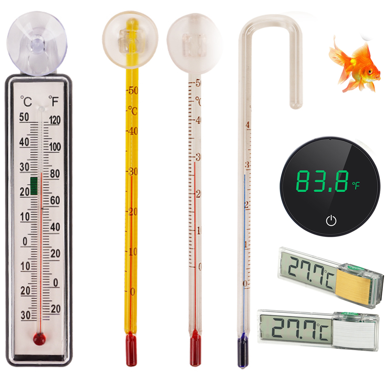 Planted Aquarium Temperature - Digitales Aquarium-Thermometer mit Saugnapf, hängendes Fischthermometer