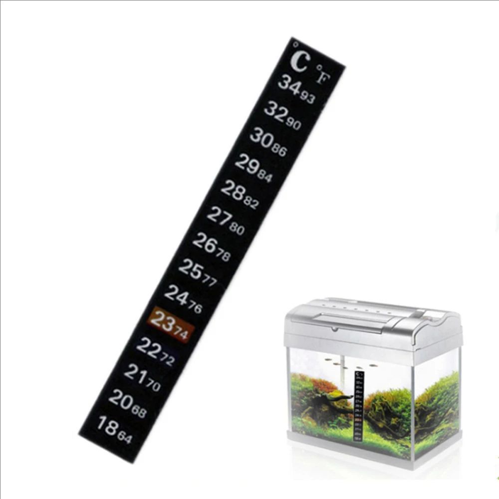 Planted Aquarium Temperature - 5er/10er-Pack Aquarium-Thermometer-Sticker: Selbstklebende Farbwechsel-Thermometerstreifen mit Dual-Skala