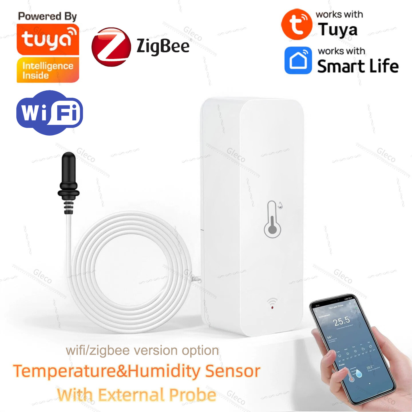 Planted Aquarium Temperature - Tuya Wifi Zigbee Temperatur- und Feuchtigkeitssensor