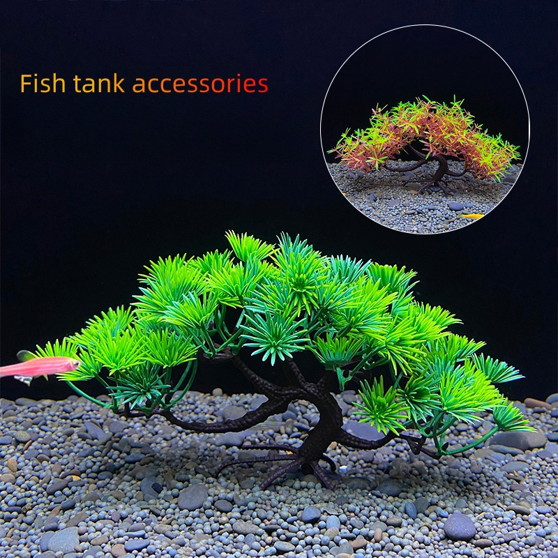 Aquarium Planted Seeds - Aquarium-Bonsai-Baum, Pflanze, Fischbecken-Dekoration, Künstliche Pflanze, Blumendekoration,