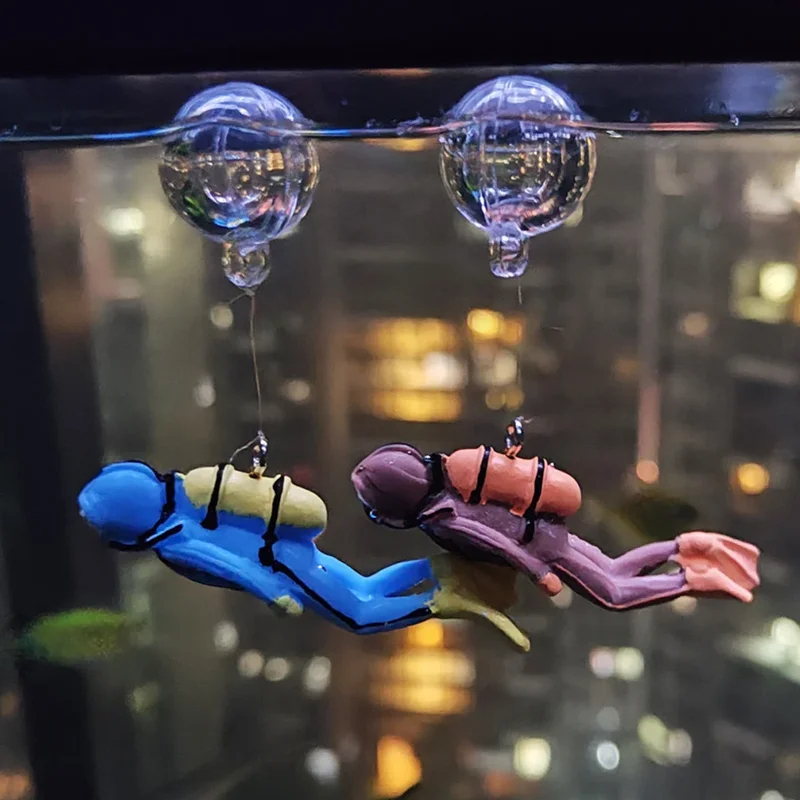 Planted Aquarium Mini - 1/2 Stück Aquarium-Dekorationszubehör, kleine Mini-Ornamente, Pflanzen,