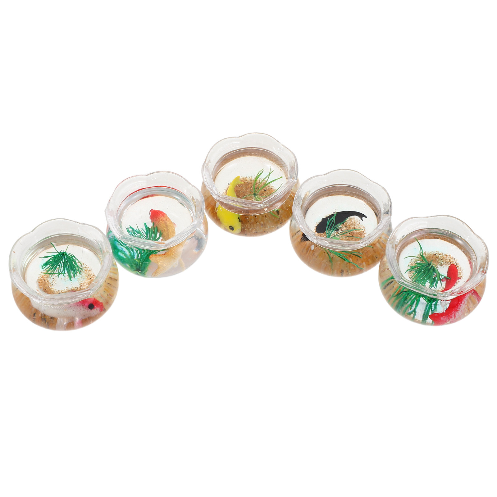 Planted Aquarium Mini - 5 Stück Mini-Fischbecken, realistisches Koi-Aquarium, kleines,
